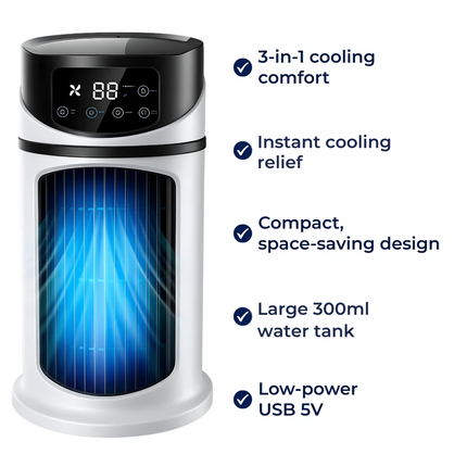 Aeromist | Portable Air Cooler Humidifier with Rapid Cooling | USB Powered for Desk and Home Comfort 6