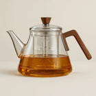 Glass Teapot with Infuser, Borosilicate Glass Teapot for Stovetop, Loose Leaf Tea Pot with Removable Tea Infuser