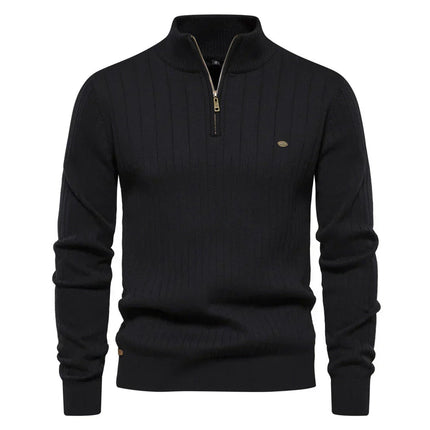 Mens Quarter Zip Sweater, Ribbed Knit Sweater for Men – image 6