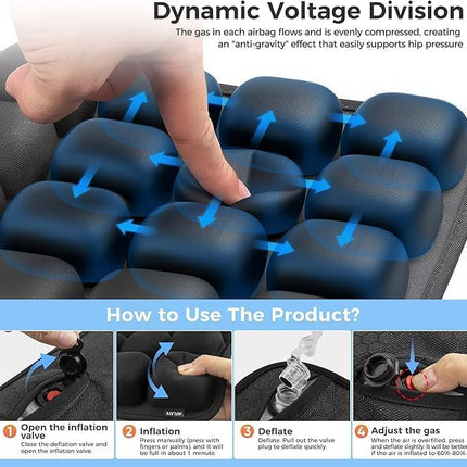 AirComfort | Inflatable Travel Seat Cushion with Ergonomic Design for Pressure Relief 3