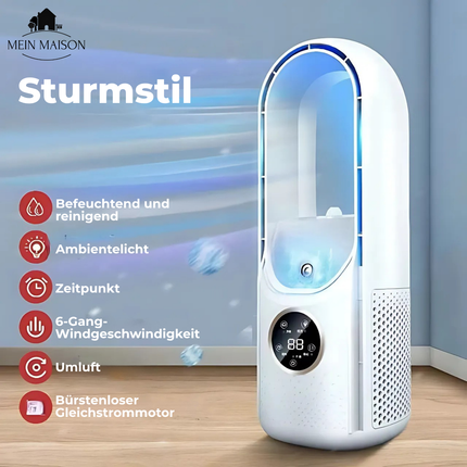 AirCooler | Blade-less USB Fan with Timer & Humidification | Quiet Design for Comfortable Cooling 4