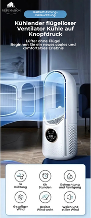 AirCooler | Blade-less USB Fan with Timer & Humidification | Quiet Design for Comfortable Cooling 5