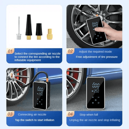 AirMax Touch | Portable Electric Air Pump with Touchscreen & 150 PSI | Compact Solution for Quick Inflation 3