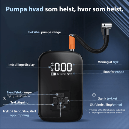 AirSwift Pro | Compact Electric Air Pump with LED Light & Multiple Nozzles for Quick Inflation 3