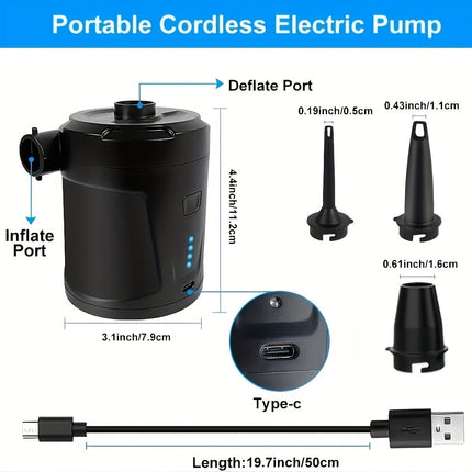 AirTrek Mini | Electric Air Pump with USB Rechargeable Battery | Compact & Cordless for Quick Inflation 3