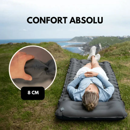 Airtrek Mat | Inflatable Camping Mattress with Foot Pump & Built-In Pillow | Compact Design for Ultimate Comfort 3