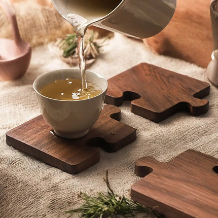 Wooden Coasters for Drinks, Cup Coasters for Coffee Table and Tea Time