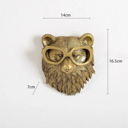 Animal Head Wall Decor, Antique Bronze Resin Wall Hanging – image 8
