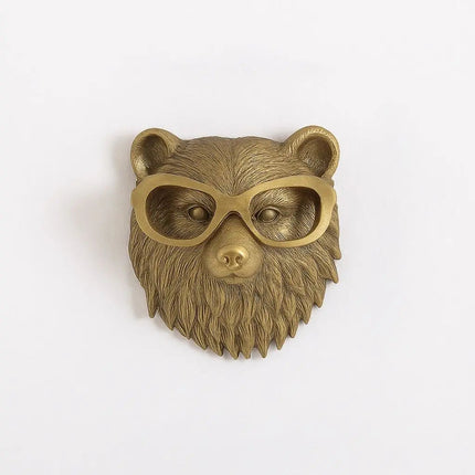 Animal Head Wall Decor, Antique Bronze Resin Wall Hanging, Modern Wall Art for Living Room, Bedroom, Hallway