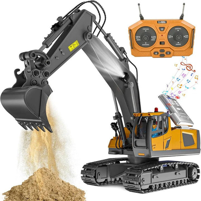 All-Terrain Excavator | Remote-Controlled Construction Toy with Metal Attachments | Realistic Digging Experience 0
