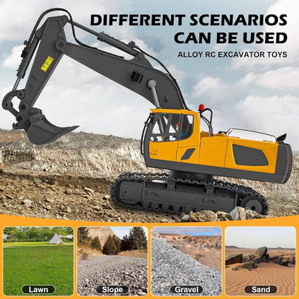 All-Terrain Excavator | Remote-Controlled Construction Toy with Metal Attachments | Realistic Digging Experience 2