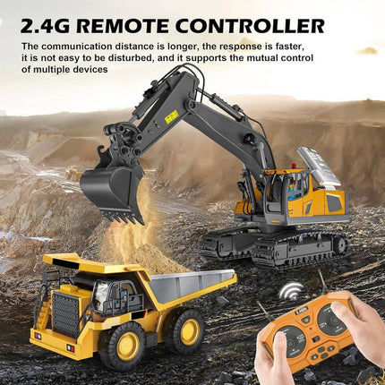 All-Terrain Excavator | Remote-Controlled Construction Toy with Metal Attachments | Realistic Digging Experience 3