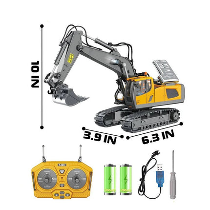 All-Terrain Excavator | Remote-Controlled Construction Toy with Metal Attachments | Realistic Digging Experience 7