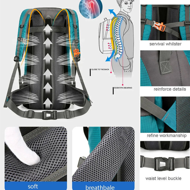 Alpivento | 70L Trekking Backpack with Waterproof Rain Cover | Spacious Outdoor Backpack for Hiking and Travel 1