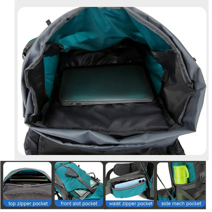 Alpivento | 70L Trekking Backpack with Waterproof Rain Cover | Spacious Outdoor Backpack for Hiking and Travel 3