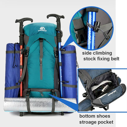 Alpivento | 70L Trekking Backpack with Waterproof Rain Cover | Spacious Outdoor Backpack for Hiking and Travel 4