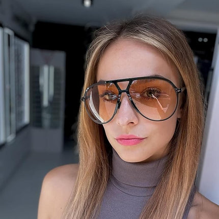 Amara | Retro Oversized Aviator Sunglasses with UV400 Protection | Unisex Design for Timeless Style 3