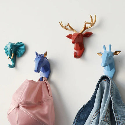 Animal Head Wall Hook | Unique Resin Coat Hooks for Home Decor & Key Storage 1