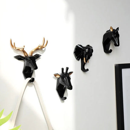 Animal Head Wall Hook | Unique Resin Coat Hooks for Home Decor & Key Storage 2