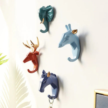 Animal Head Wall Hook | Unique Resin Coat Hooks for Home Decor & Key Storage 3