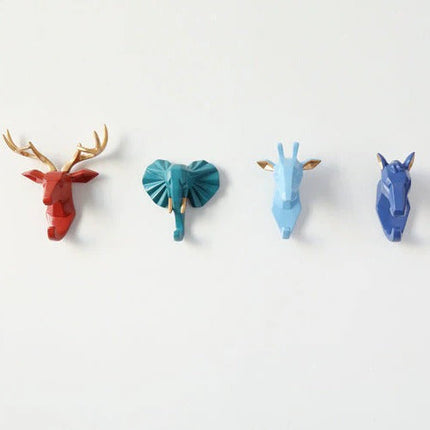 Animal Head Wall Hook | Unique Resin Coat Hooks for Home Decor & Key Storage 6