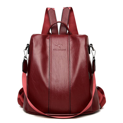 PU Leather Backpack for Women, Vintage Shoulder Bag with Hidden Zipper Pockets – image 7