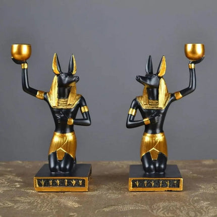 Anubis Candle Holder, Egyptian Statue with Offering Bowl – image 4