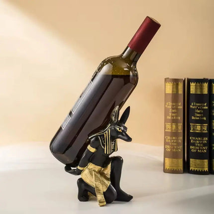 Wine Bottle Holder, Egyptian Sculpture for Bar Decor – image 4