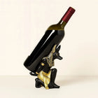 Wine Bottle Holder, Anubis Egyptian Statue, Countertop Wine Holder for a Single Bottle, Egyptian Sculpture for Bar Decor