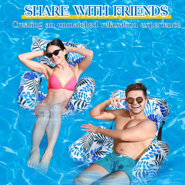 AquaLeaf | Tropical Inflatable Lounger with Adjustable Backrest | Stylish Pool Chair for Ultimate Relaxation 1