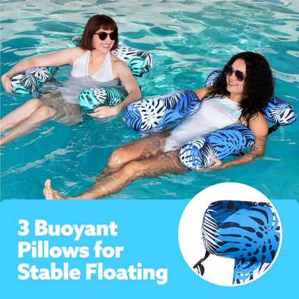 AquaLeaf | Tropical Inflatable Lounger with Adjustable Backrest | Stylish Pool Chair for Ultimate Relaxation 2