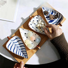 Ceramic Plate Set, Leaf Shaped Serving Plates, Sushi Plate, Dessert Plates for Snacks and Appetizers