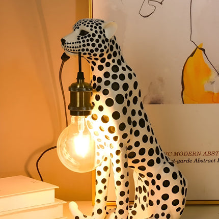 Art Deco Leopard Table Lamp with Edison Bulb Design | Unique Lighting for Home Decor 1