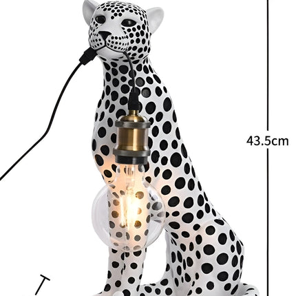Art Deco Leopard Table Lamp with Edison Bulb Design | Unique Lighting for Home Decor 6