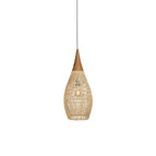 Model D Size: Diameter 10 in x H 20 in / Dark wood & Natural rattan