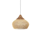 Model C Size: Diameter 20 in x H 16 in / Dark wood & Natural rattan