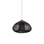 Model A Size: Diameter 20 in x H 13 in / Dark wood & Black rattan