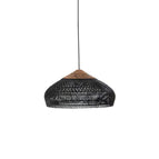 Model B Size: Diameter 20 in x H 10 in / Dark wood & Black rattan