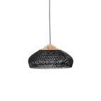 Model B Size: Diameter 16 in x H 8 in / Natural wood & Black rattan
