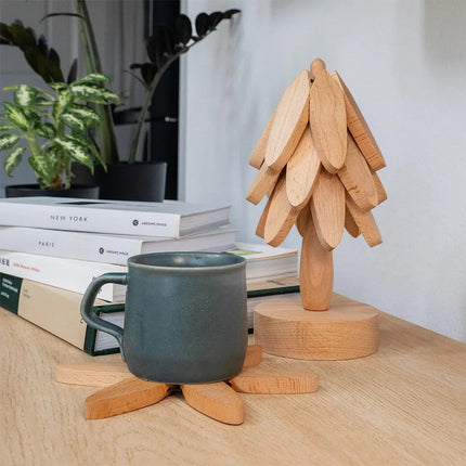 Artisan Wooden Coasters | Custom Coasters for Drinks with Tree Holder | Elegant Protection for Your Surfaces 5
