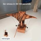 Artisan Wooden Manta Ray Automaton | Hand-Cranked Kinetic Sculpture for Unique Desk Decor 0