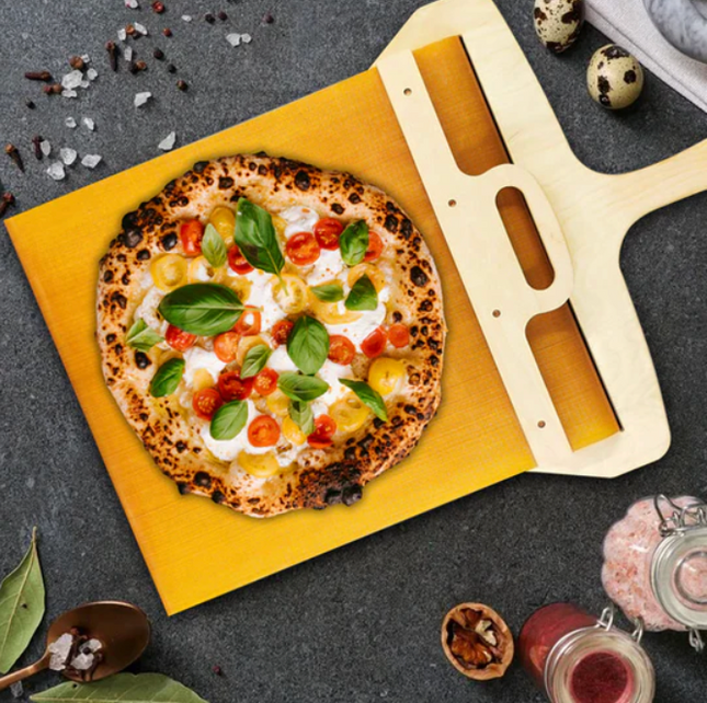 Artisanal Birch Pizza Peel with Sliding Mechanism | Perfect for Homemade Pizzas 1