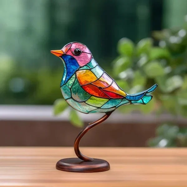 Artistic Glass Bird Sculpture | Handcrafted Design with Vibrant Colors | Unique Home Decor for Elegant Living Spaces 0