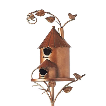 Artistic Metal Birdhouse Garden Stake with Unique Design | Decorative Outdoor Accent for Nature Lovers 7