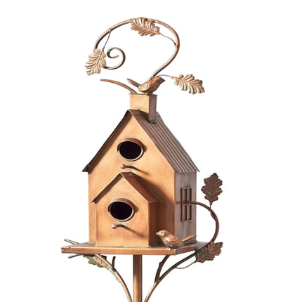 Artistic Metal Birdhouse Garden Stake with Unique Design | Decorative Outdoor Accent for Nature Lovers 8