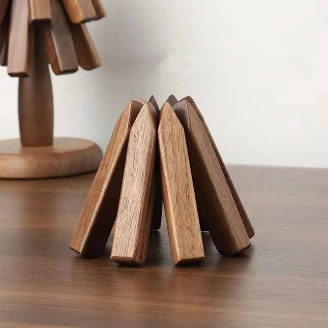 Artistic Walnut Tree Table Mat Set with Unique Texture | Elegant Coasters for Home Decor 0
