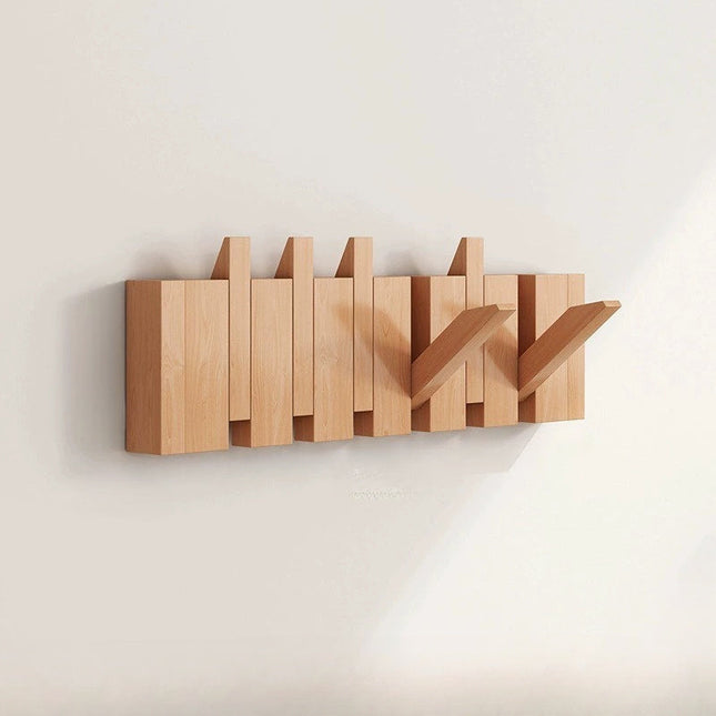 Artistic Wooden Wall Hooks | Foldable Piano Key Design for Stylish Storage 0