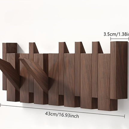 Artistic Wooden Wall Hooks | Foldable Piano Key Design for Stylish Storage 3