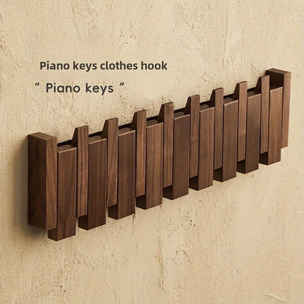 Artistic Wooden Wall Hooks | Foldable Piano Key Design for Stylish Storage 4