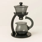 Glass Teapot with Infuser, Lotus Borosilicate Glass Teapot, Semi Automatic Magnetic Tea Maker for Tea Lovers